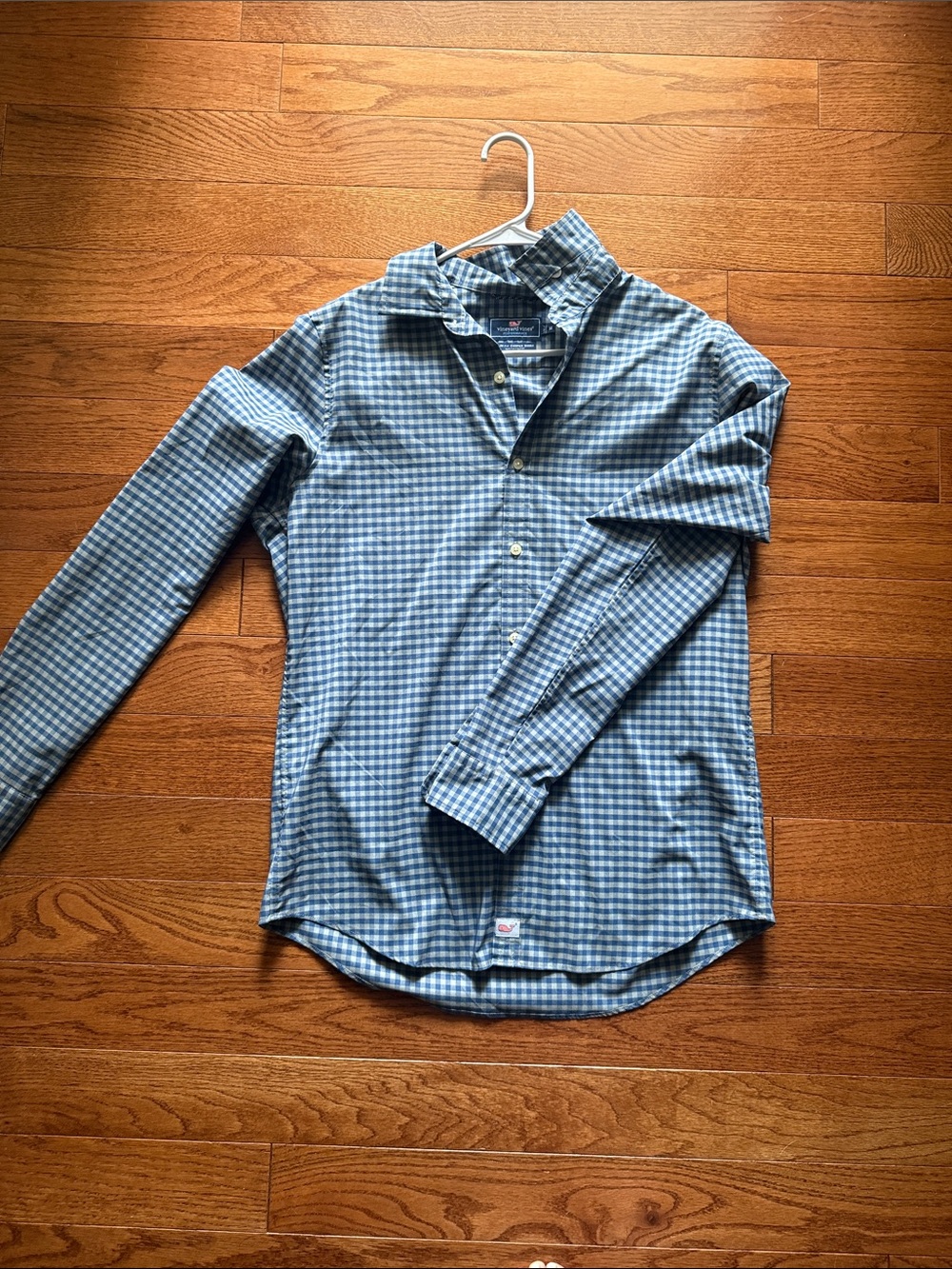 Vineyard Vines Blue and grey Gingham Men's Button-Down Shirt